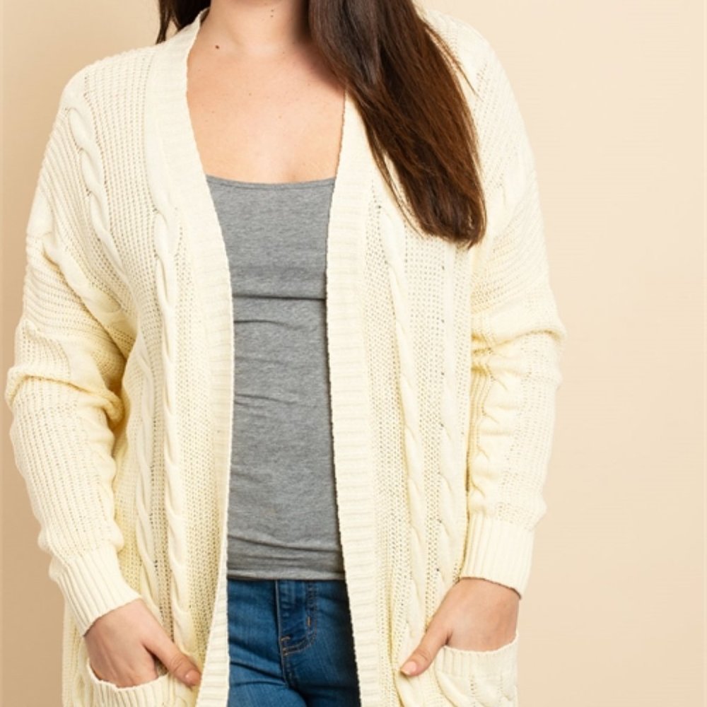 Cream knit sweater cardigan - Picture 2 of 9